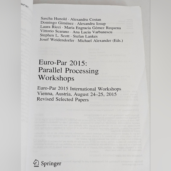 Euro-Par 2015 Parallel Processing Workshops International Vienna Austria Book - Picture 7 of 8